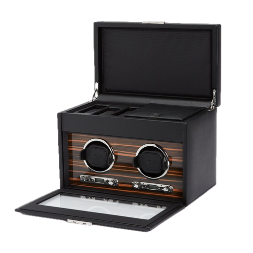 [WO.ACCS.0008511] Wolf Designs Roadster Double Winder W/Storage Wood Inside