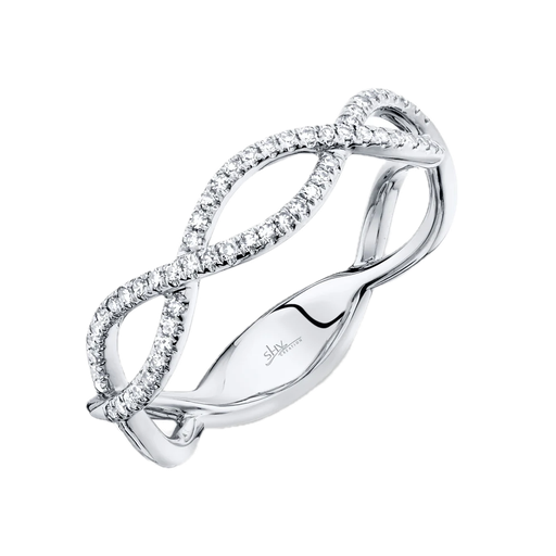 [SH.FASH.0007904] Shy Creation 14k White Gold Infinity Diamond Ring 0.19cttw