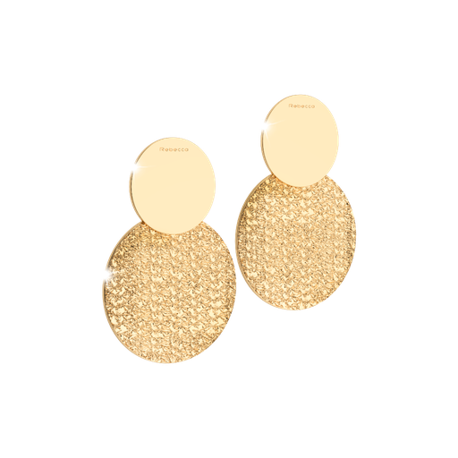 [TE.FASH.0007634] R-Zero Gold Tone Double Circle Earring