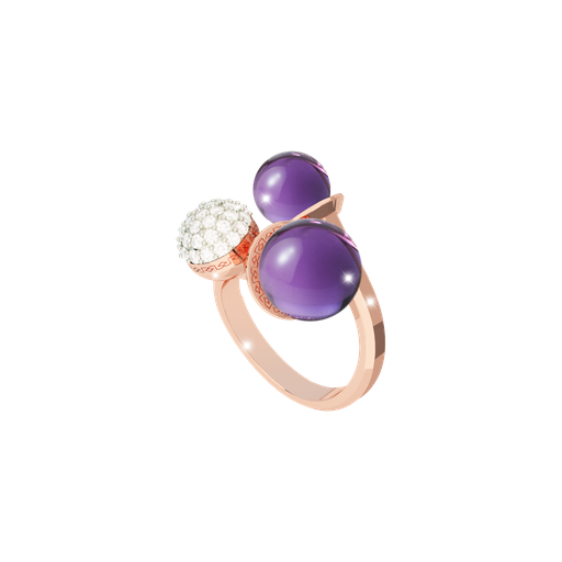 [TE.FASH.0007498] Rebecca Bronze Ring W/Stone