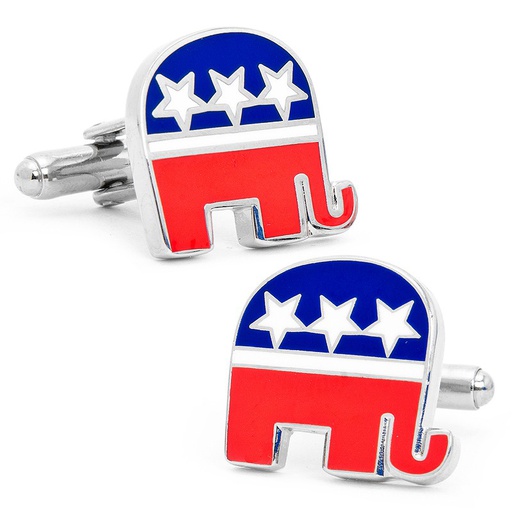 [CU.CUFF.3263] Republican Elephant Cufflinks