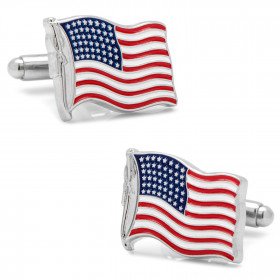 [CU.CUFF.0003233] Waving American Flag Cufflinks