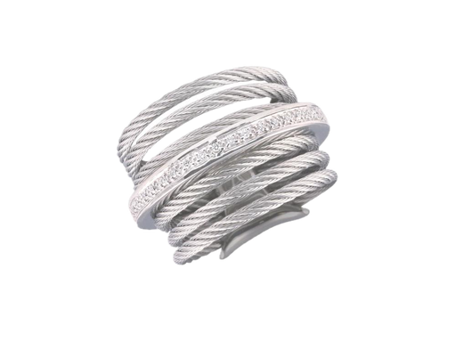 [AL.FASH.0001632] Ring 18k White Gold & Ss & Ss Nc Size 7