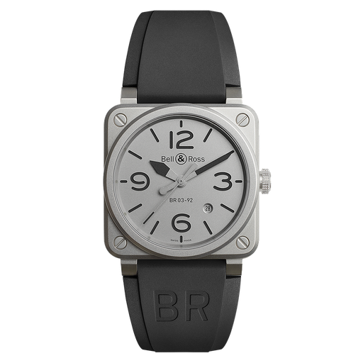 [BE.WATC.0002295] 42m Microblasted Grey Upper Insert, Numerals &amp; Indices Revealing Black Superluminova, Black Rubber Synthetic Fabric Strap