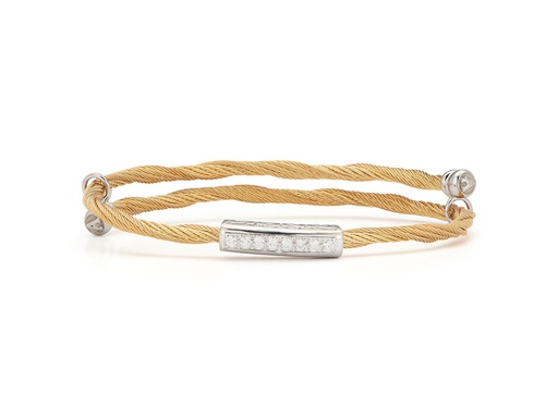 [AL.FASH.0001691] 18k Bangle White Gold & Ss, Yellow Cab