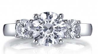 [JO.BRID.0005578] Standard Smart 3-Stone Ring Round Diamond Semi-Mount