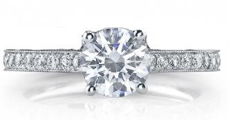 [JO.ENGA.5570] Standard Single Row Micro Pave Mounting W/14r Diamonds =0.40ct To Fit 1.50ct Round