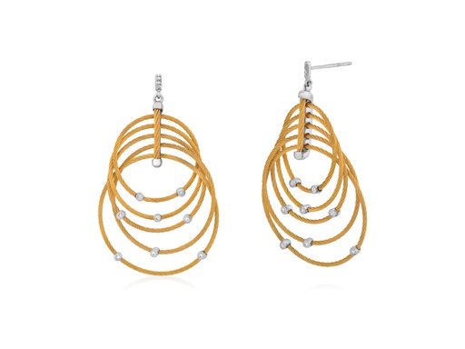 [AL.FASH.0001661] Earring 18k White Gold &amp; Ss &amp; Yellow Cable