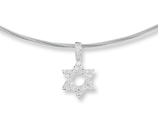 [AL.FASH.0001742] Necklace 18k White Gold & Ss Cable