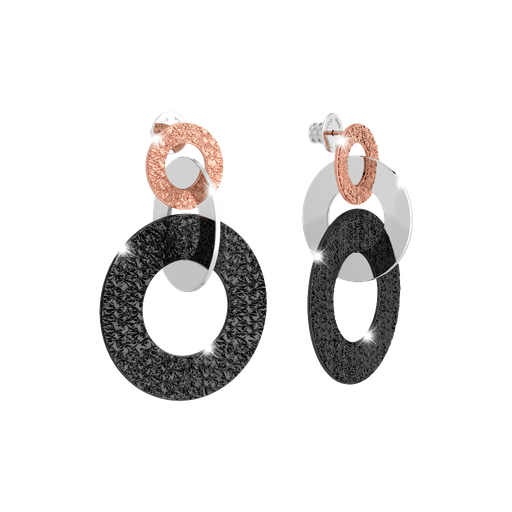 [TE.FASH.0007644] Bronze & Steel Earrings