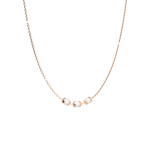 [TE.FASH.0008648] B-H Cool Yellow Gold Tone Necklace W/3 Pearls