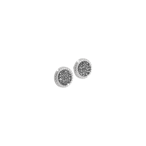 [TE.FASH.0008671] R-Zero Silver Tone Button Earrings