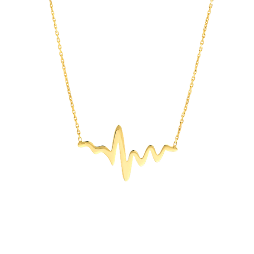 [MI.GOLD.0008778] 14k Heartbeat Adj Necklace 18in