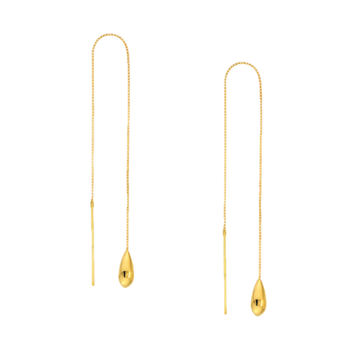 [MI.GOLD.0008789] 14k Tear Drop Box Chain Ear