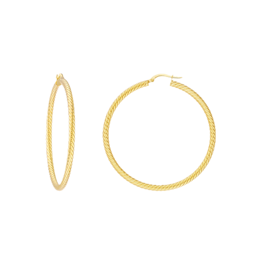 [MI.GOLD.0008794] 14k 3.50m Twisted Rope Hoop Ear