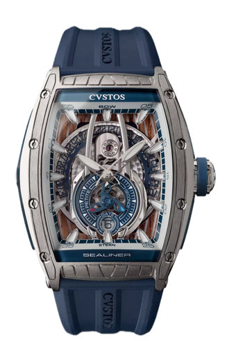 [CV.WATC.9132] Challenge Sealiner Gt Chronograph Stainless W/Blue Inner Bezel & Blue Rubber Strap
