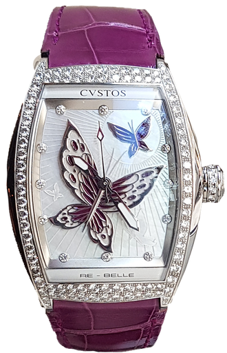[CV.WATC.0009222] Re-Belle Papillon 1 Row Diam 95/50 Glossy Purple Strap W/Cvbc16stdia