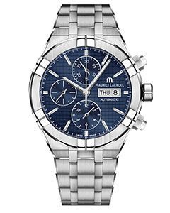 [DK.WATC.0009242] Aikon Chrono Auto 44m W/Blue Dial & Ss Bracelet