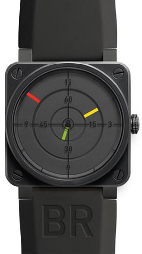 [BE.WATC.0009295] Br03 Aviation Radar 42m W/Carbon Case On Rubber Strap