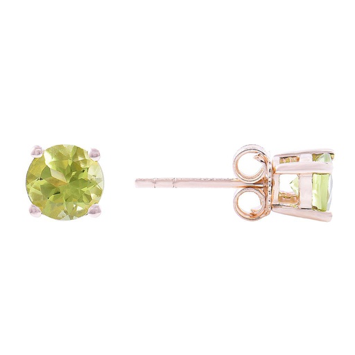 [LA.GEMS.9419] 14k Yellow Gold 5m Peridot Earring- August