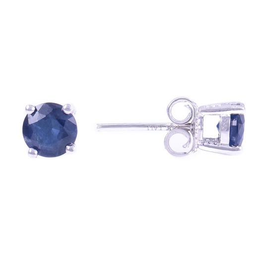 [LA.COLO.0009428] 14k White Gold 5m Sapphire Earrings- September