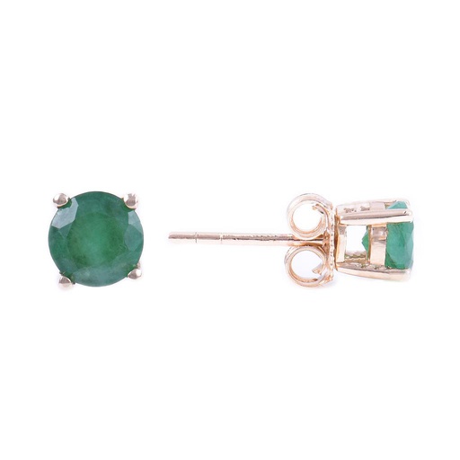 [LA.COLO.0009429] 14k Yellow Gold 5m Emerald Earrings- May