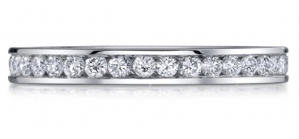 [JO.WEDD.9478] 18k White Gold Channel Set Eternity Band 30r Diamonds = 0.90ct