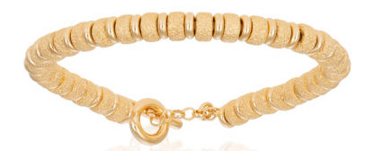 [DA.FASH.0009526] Double Bone Big Beads Silver 925, Yellow PVD Bracelet