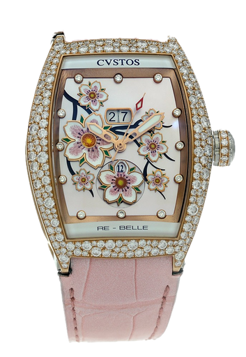 [CV.WATC.9699] Sakura Paraiba Pave Steel On Blue Strap