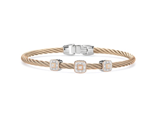 [AL.FASH.0009712] Carnation 3 Station 3m Bracelet 18kt/Ss 0.14dtw