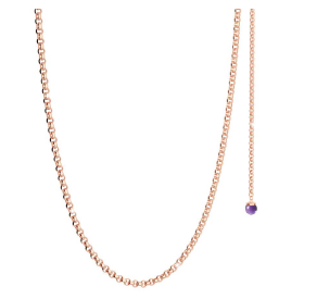 [TE.FASH.0010063] Hollywood Stone Purple Necklace W/1 Bead