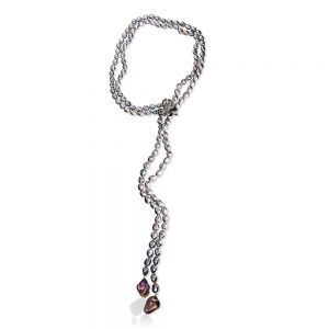 [MI.DIAM.0010155] Orchid Lariat W/Grey Pearl & Ametrine