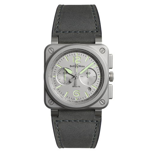 [BE.WATC.0010156] Br03 Chrono Horolum Mat Steel Calfskin Strap