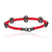 [DA.FASH.0010750] Double Bone Multi Skull Black/Red Blood Stingray Bracelet