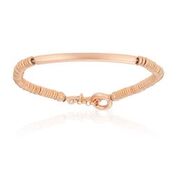 [DA.FASH.0010756] Double Bone Medium Beads Silver 925, Plated Pink PVD Matte Bracelet