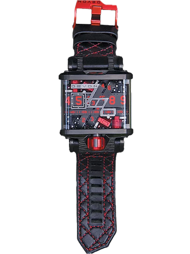 [DE.WATC.0017588] Devon Tread 1 Group 63 Limited Edition Black & Red On Black Strap W/Red Stitching