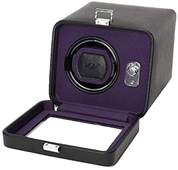 [WO.ACCE.0019469] Windsor Single Winder W/Cover - Black &amp; Purple
