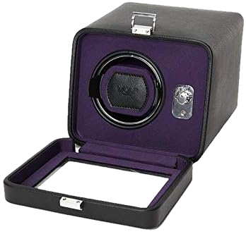 [WO.ACCE.0019469] Windsor Single Winder W/Cover - Black & Purple
