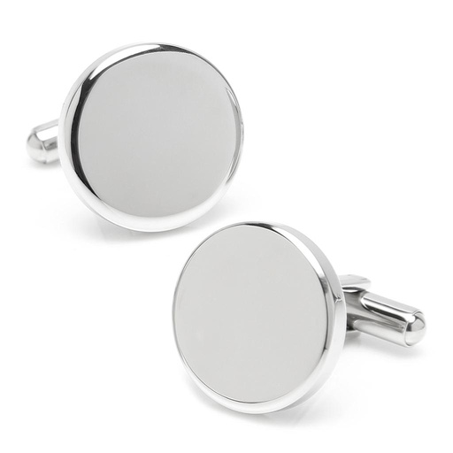 [CU.CUFF.0026542] Stainless Steel Round Infinity Engravable Cufflinks