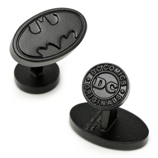 [CU.CUFF.0026547] Satin Black Batman Logo Cufflinks