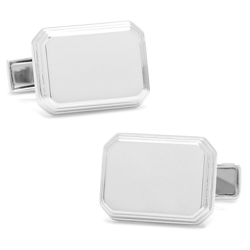 [CU.CUFF.0026607] Sterling Rectangular Engravable Cufflinks