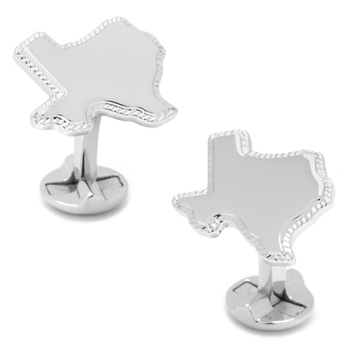 [CU.CUFF.0026796] Sterling Silver Texas Rope Border Cufflinks
