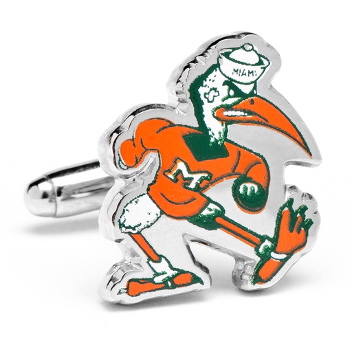 [CU.CUFF.0026971] Vintage University Of Miami Hurricanes Cufflinks