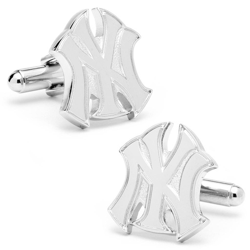 [CU.CUFF.0026994] Silver New York Yankees Logo Cufflinks
