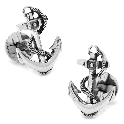 [CU.CUFF.0027159] Sterling Silver Boat Anchor Cufflinks
