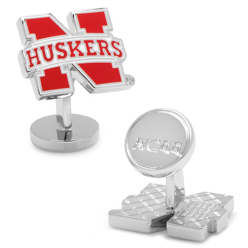 [CU.CUFF.0027201] Palladium University Of Nebraska Cornhuskers Cufflinks