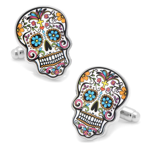 [CU.CUFF.0027262] Day Of The Dead Skull Cufflinks
