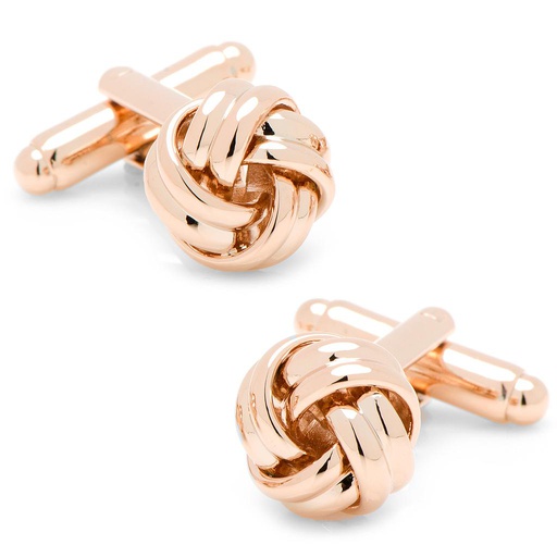 [CU.CUFF.0027276] Rose Gold Knot Cufflinks