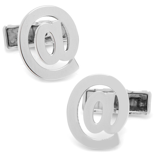 [CU.CUFF.0027306] Sterling At Sign Cufflinks