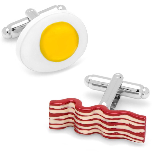 [CU.CUFF.0027330] Bacon &amp; Eggs Breakfast Cufflinks